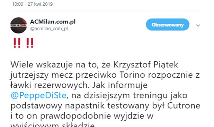 Gattuso SKRYTYKOWAŁ Krzysztofa Piątka!